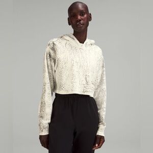 Lululemon All  Yours Cropped Hoodie in Thread Dye White Black